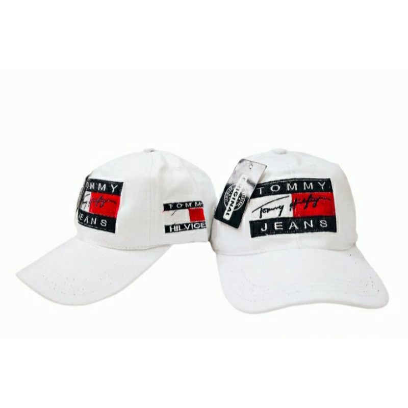 (BISA COD) TOPI BASEBALL TOMY HILVIGER WHITE