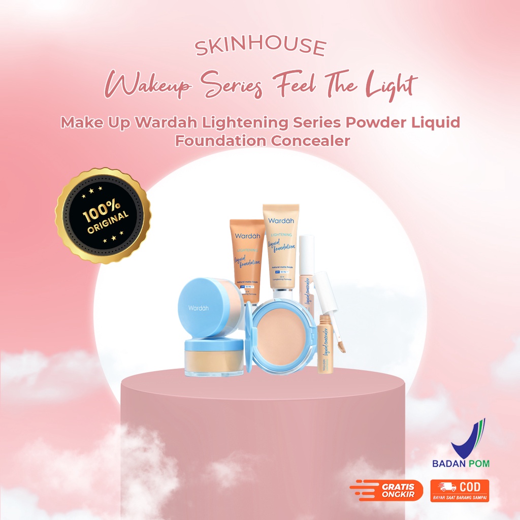 Skinhouseid Make Up Wardah Lightening Series Powder Liquid Foundation Concealer BB Cream Original BPOM