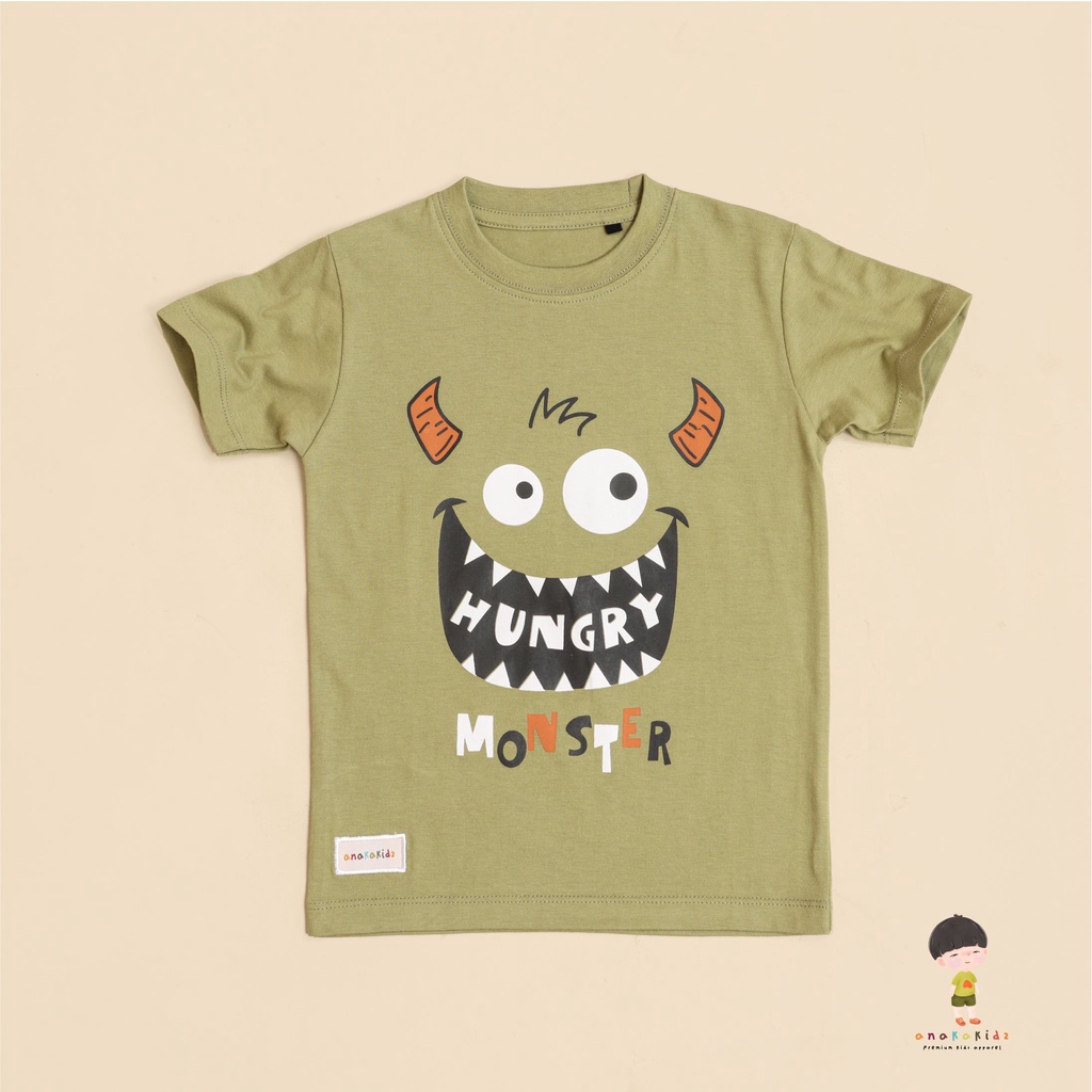 ANAKAKIDZ T shirt Anak Hungry Monster Olive Green | Kaos Anak