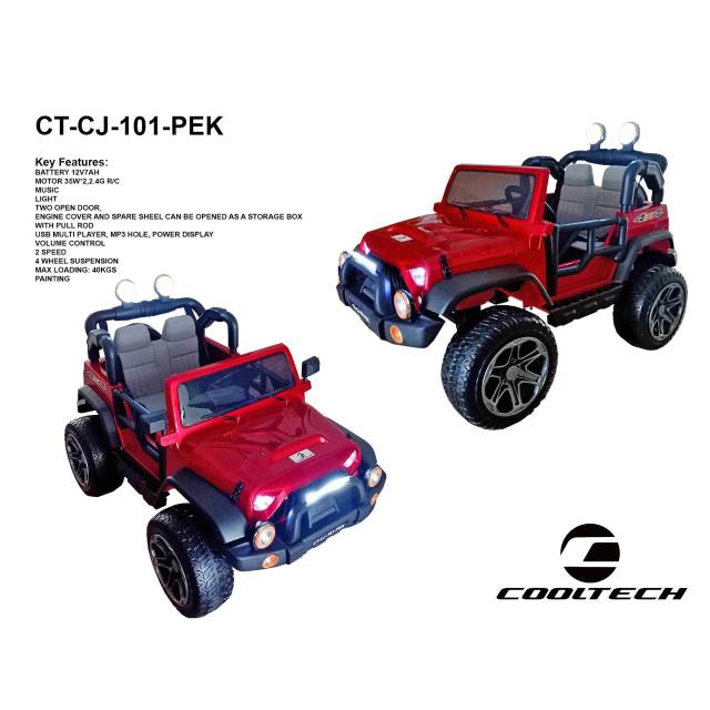 Mobil Aki Mainan Anak Jeep Cooltech CT-CJ-101-PEK