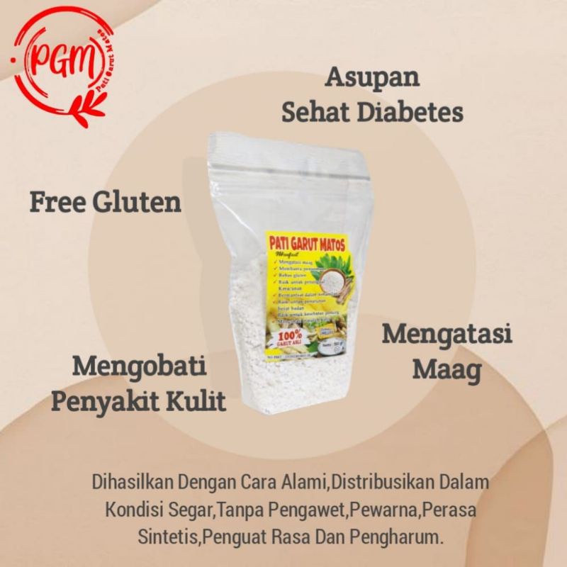 

[TM5/0467] TEPUNG GARUT MATOS ASLI 3 WELAS ISI 500 GRAM