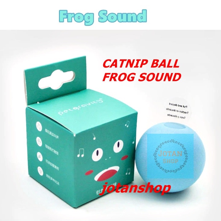 pet toy Bola Mainan Kucing Aroma Catnip Cat Ball with Frog Sound suara kodok lucu