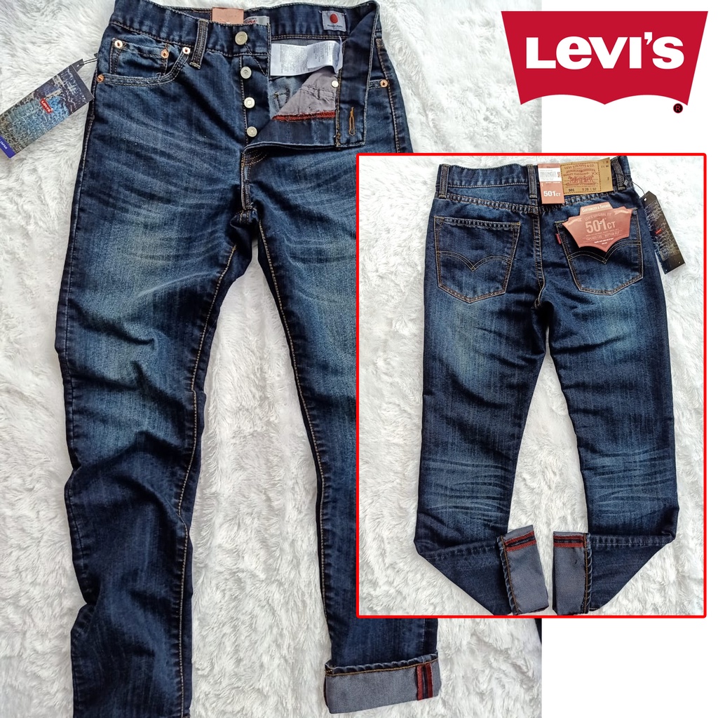 Celana Levis 501 Original Pria Japan Straight Fit Snow White Denim Selvedge / Celana Jins Pria