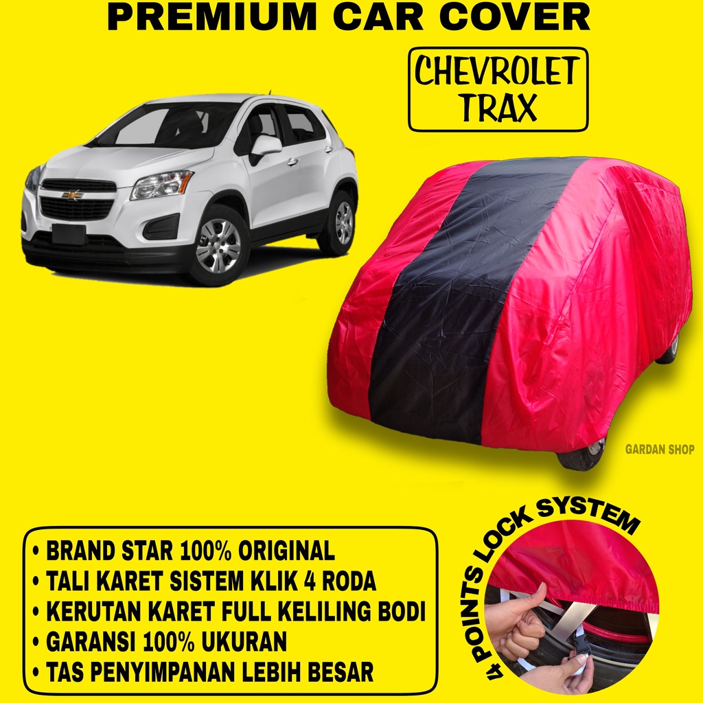 Body Cover CHEVROLET TRAX MERAH HITAM Penutup Bodi Mobil Chevrolet Trax Waterproof PREMIUM