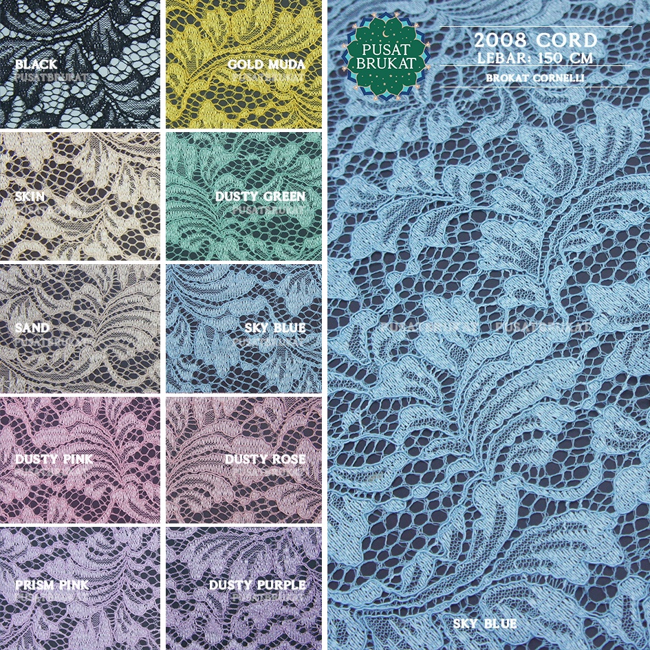 KAIN BROKAT CORNELI 2008 CORD / BAHAN BRUKAT CORDNELLY, LEBAR 150CM [harga per 0.5m]