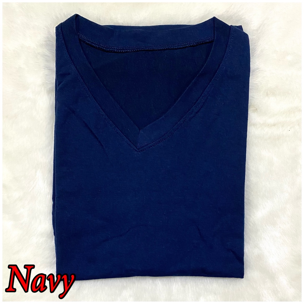 V-NECK JUMBO XXL Panjang / Kaos Polos Basic Vneck Panjang /  t-shirt / Atasan Pakaian Wanita Murah-TPJ V-XXL - NAVY