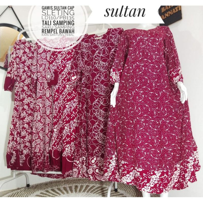 gamis sultan cap jumbo ld 110/daster gamis sultan/daster batik panjang