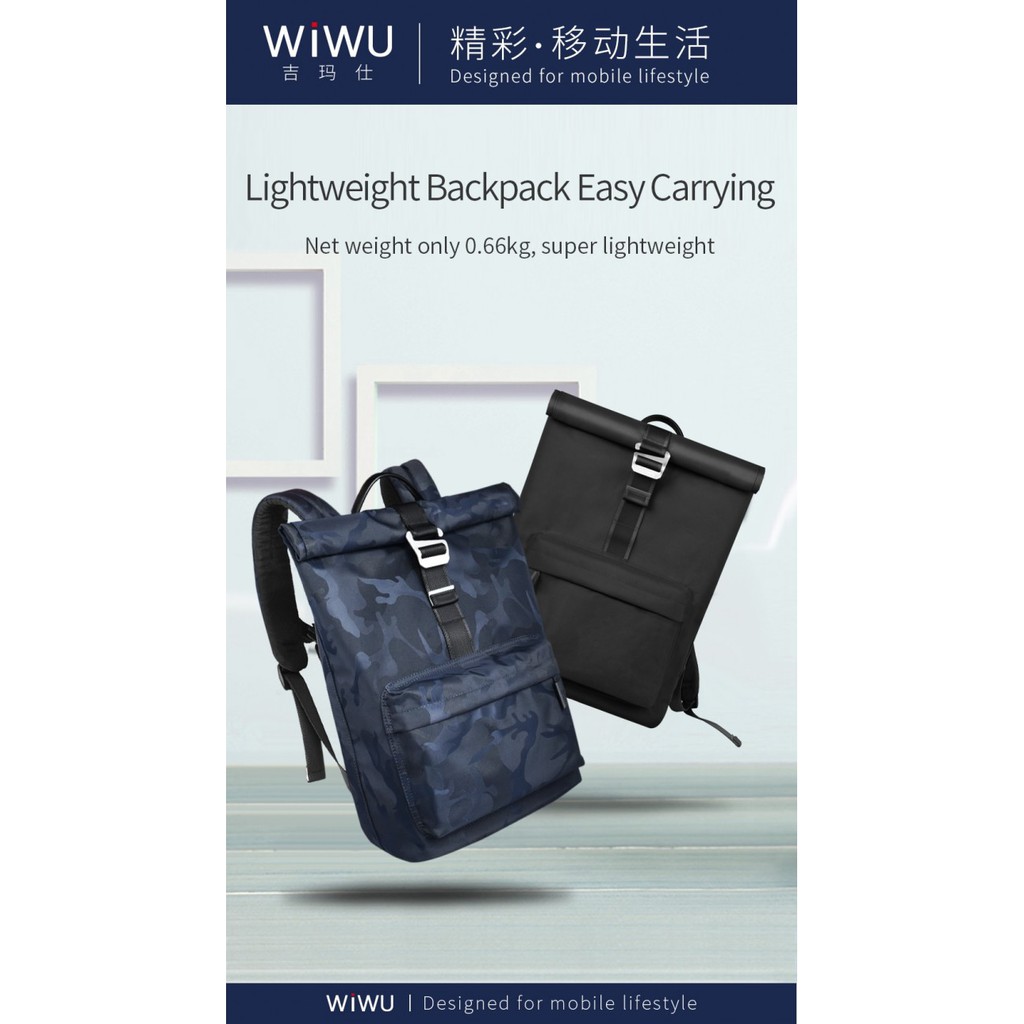 WIWU VIGOR Fashionable Travel Lightweight 15.6-inch Backpack