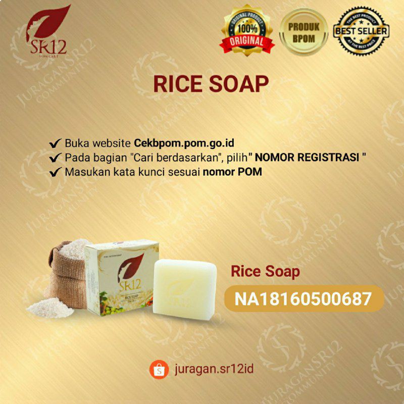 SABUN BERAS HERBAL SR12 TERLARIS..!! RICE SOAP / SABUN JERAWAT