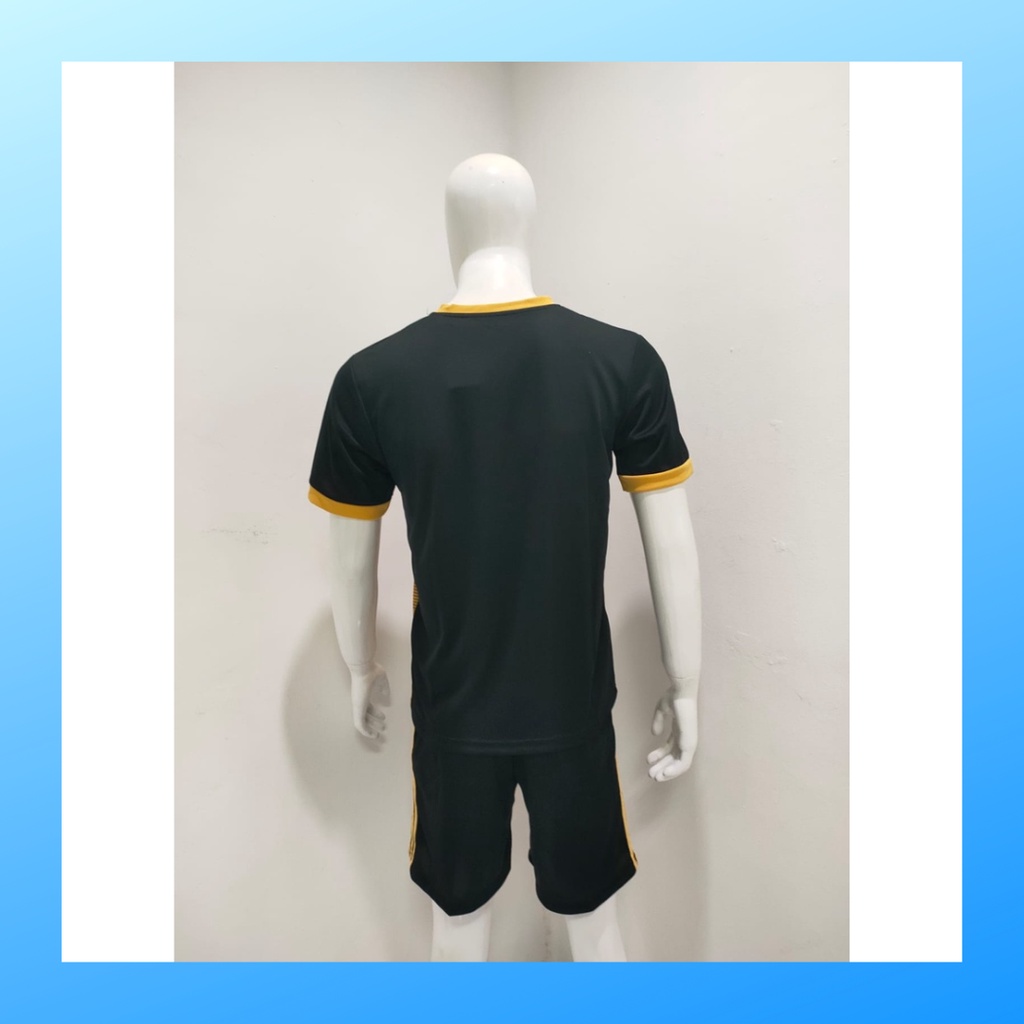 jersey futsal pria kaos sepak bola baju dan celana setelan wanita dewasa t-shirt outfit seragam jarsey kostum olahraga pakaian apparel print sport jersy soccer casual jersi suit AD166 gold