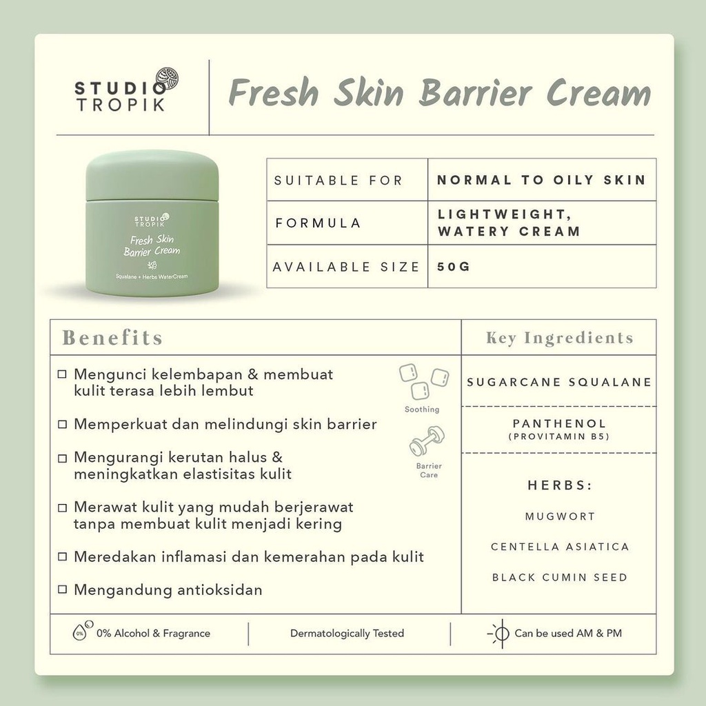 STUDIO TROPIK Rich Skin Barrier Cream | Fresh Skin Barrier Cream | Pelembab | Moisturizer