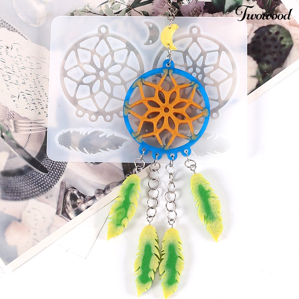 Cetakan Gantungan Kunci Bentuk Dream Catcher Bahan Silikon Untuk Dekorasi Rumah