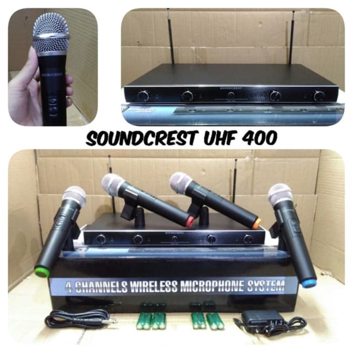 Mic Wireless 4 Pegang Soundcrest UHF-400