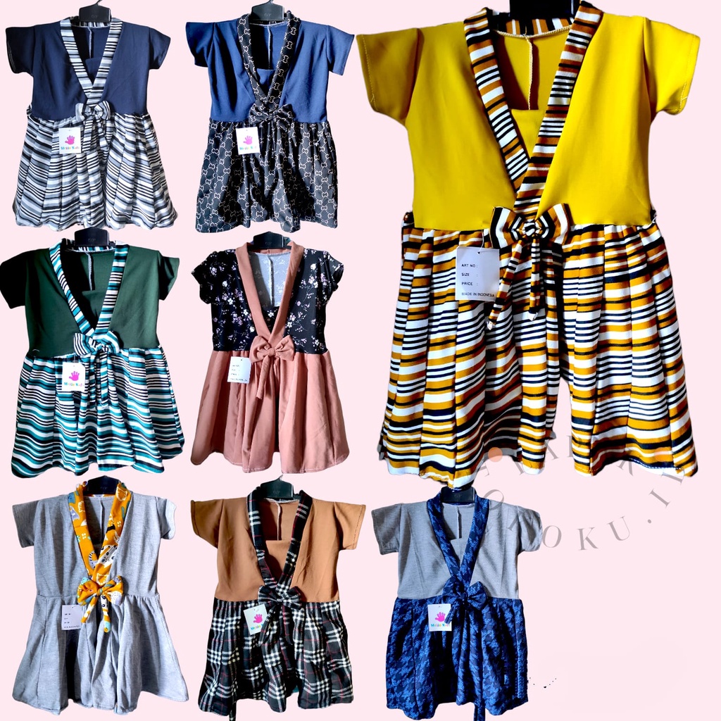 Dress Anak Perempuan (1-2 tahun) Rok Terusan Anak Baju Anak Perempuan Dress Kimono Anak