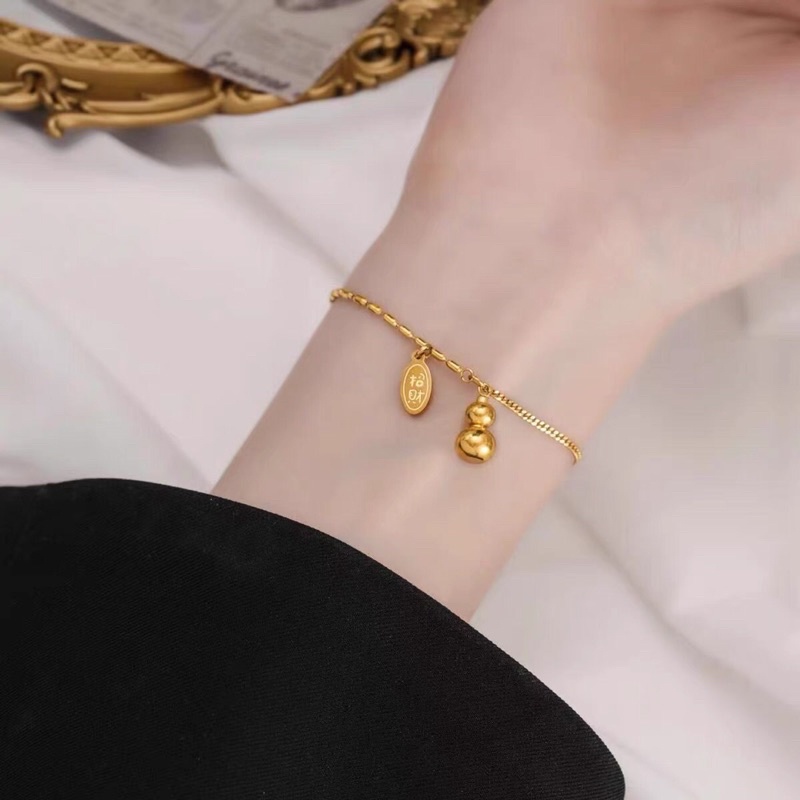 Gelang Titanium Lucky Keberuntungan Gold Korea Fashion Style Trending