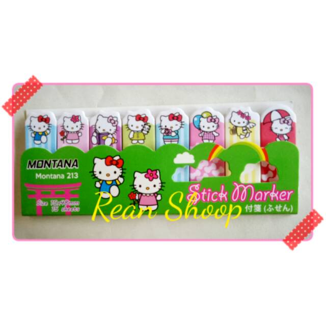 Memo stick sticky notes marker post it pembatas buku kertas shett karakter hello kitty kitti