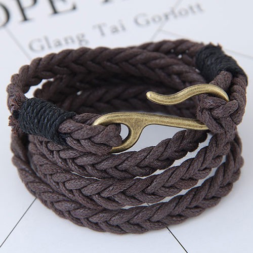 LRC Gelang Fashion Irregular Shape Decorated Multi-layer Color Matching Bracelet