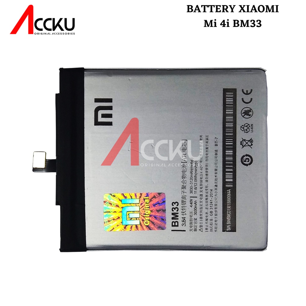 BATERAI XIAOMI 4i BATERAI XIAOMI  MI 4I BATTERY BM-33 ORIGINAL