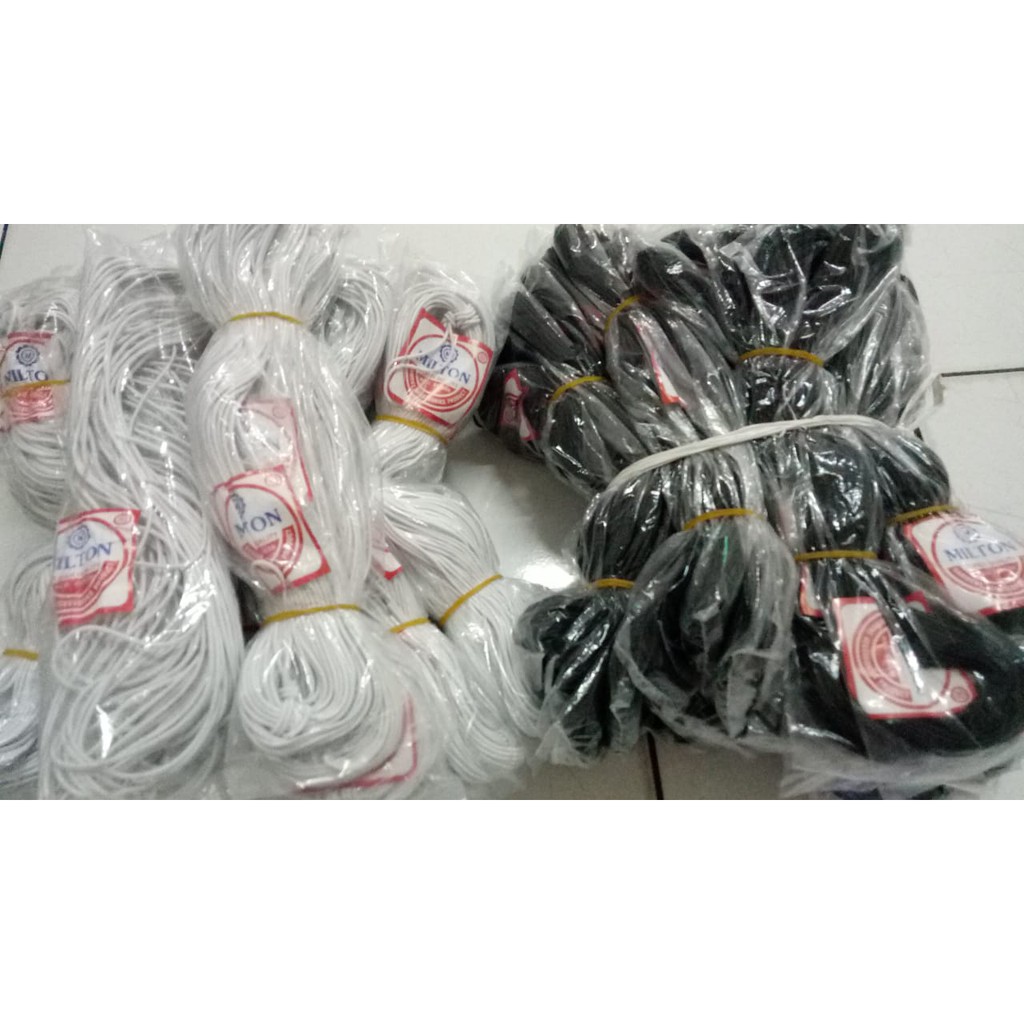 Tali karet bulat / tali elastis / tali string 2mm / tali sengkelit / tali kancing MILTON