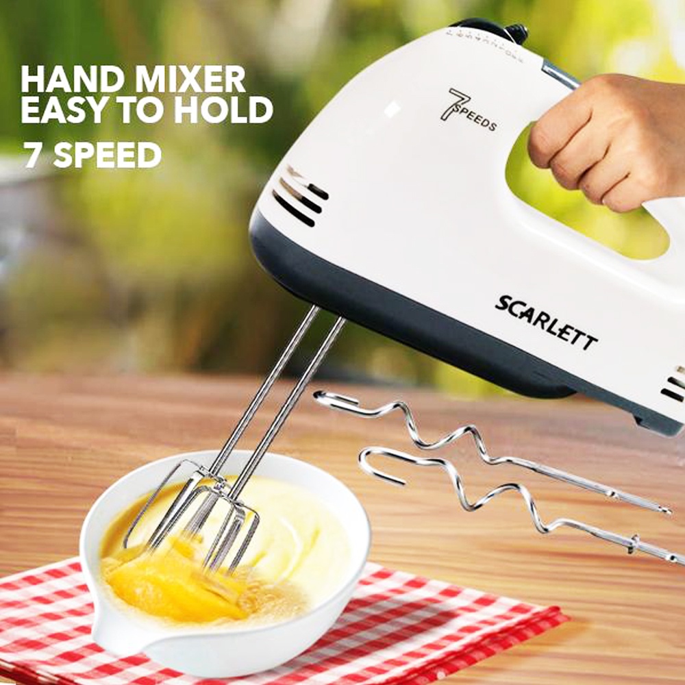 Super Hand Mixer Kue Scarlett 7 Speed Level