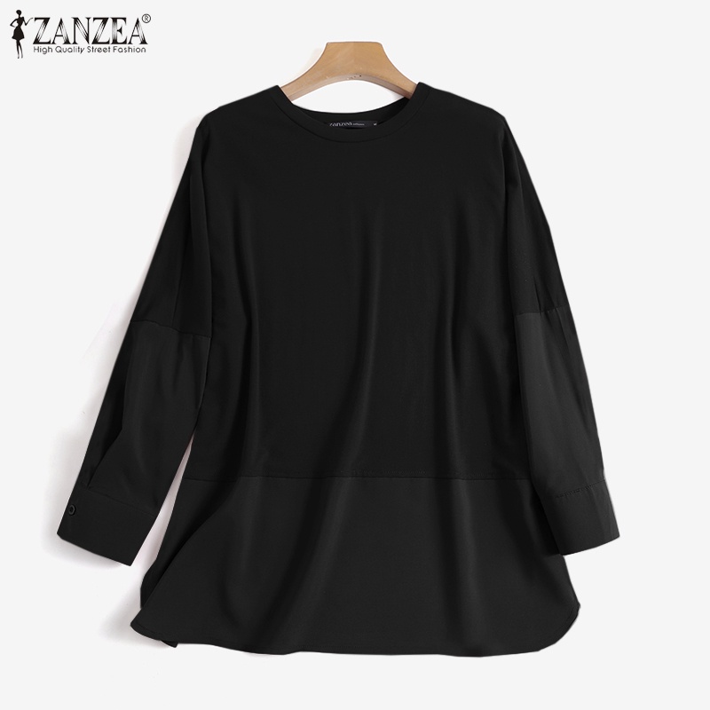ZANZEA Women Full Sleeved Plus Size Holiday Blouse Loose Tops Shirts