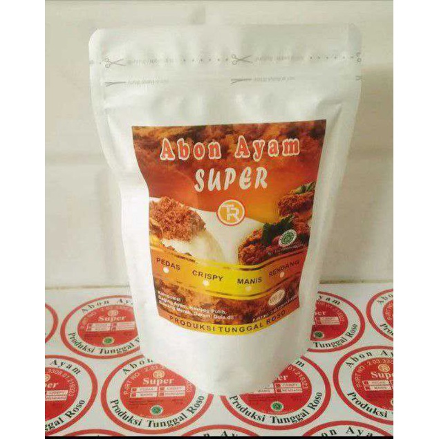 

ABON AYAM TUNGGAL ROSO ISI 100GR TOPLES DAN POUCH