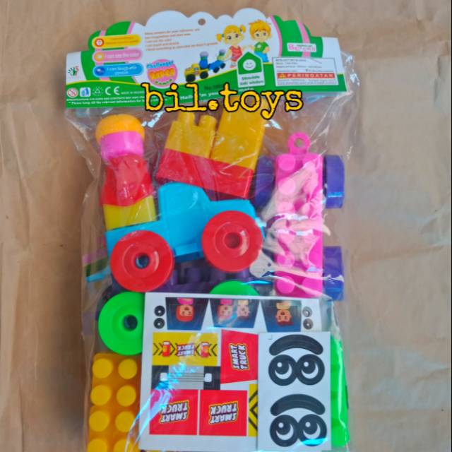 MAINAN EDUKASI LGO BLOCKS BESAR ISI 32 PCS BALOK SUSUN BRICKS MAINAN KREATIVITAS