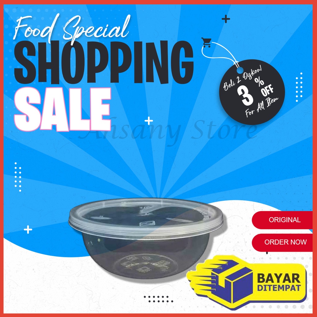 Mangkok Mangkuk Plastik Tutup Murah Thinwall 200/400ml