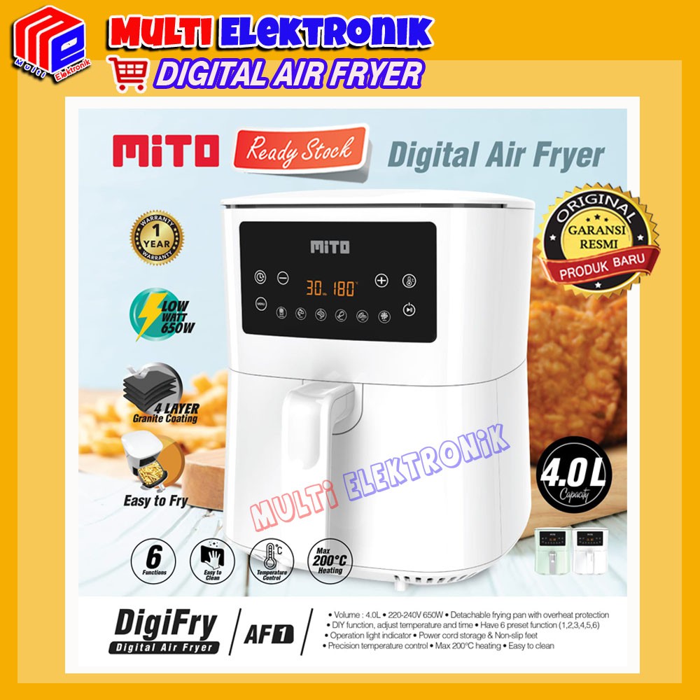 Digital Air Fryer Mito Original Garansi Resmi Shopee Digital Air Fryer Mito Original Garansi Resmi Shopee