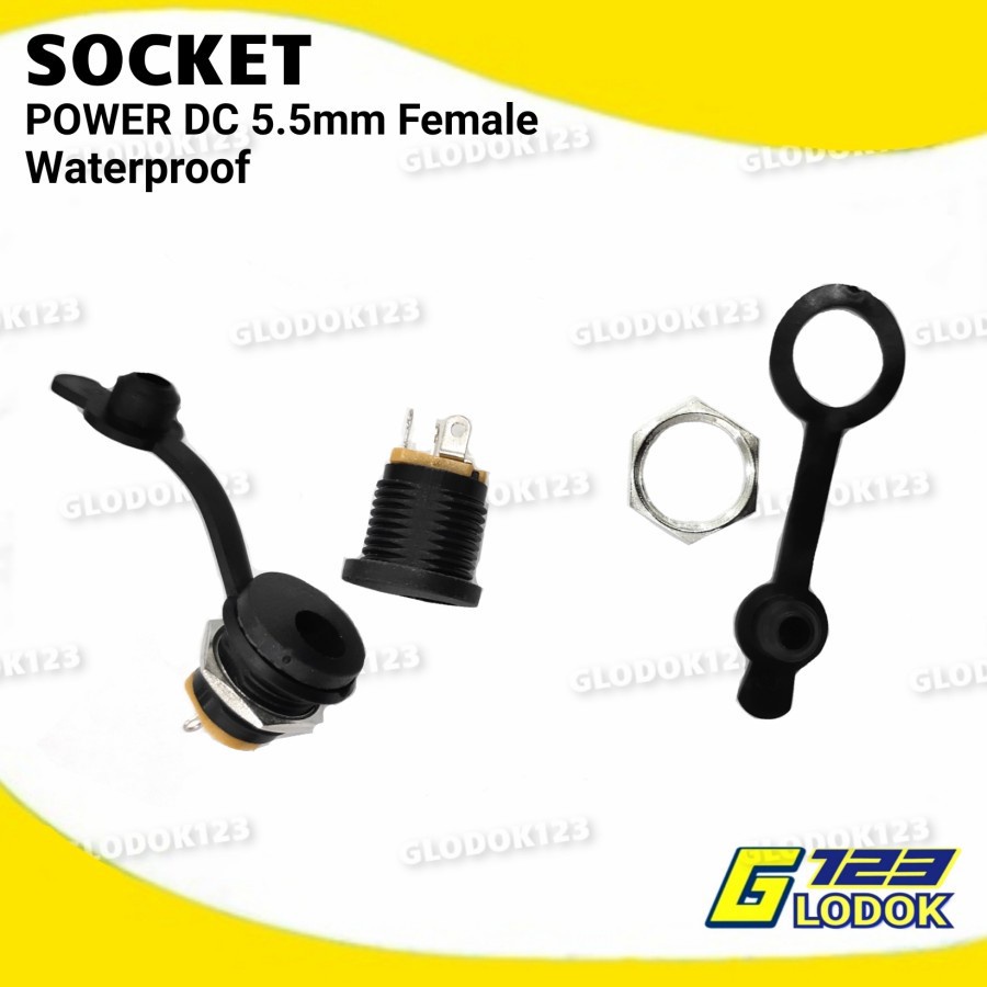 Socket Power DC 5.5 mm x 2.1 Female WATERPROOF / Soket DC Bulat