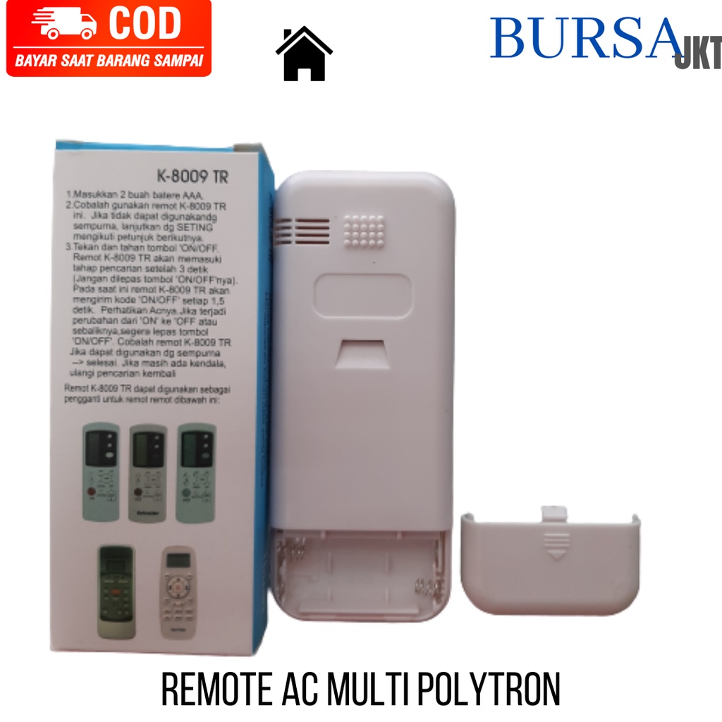 REMOTE AC POLYTRON UNIVERSAL SPLIT INVERTER LOW WATT K8009TR