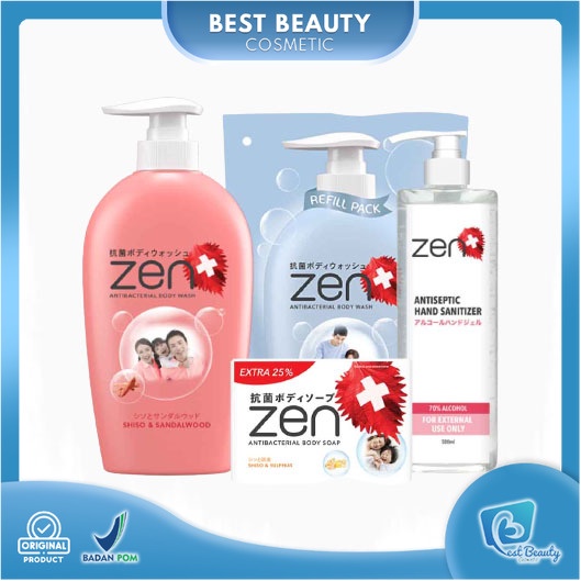 ★ BB ★ Zen Antibacterial Body Wash - Refill 450 mL - Botol 500 mL - Shiso &amp; Seasalt - Shiso &amp; Sandalwood - Shiso &amp; Sulphur - Shinzui