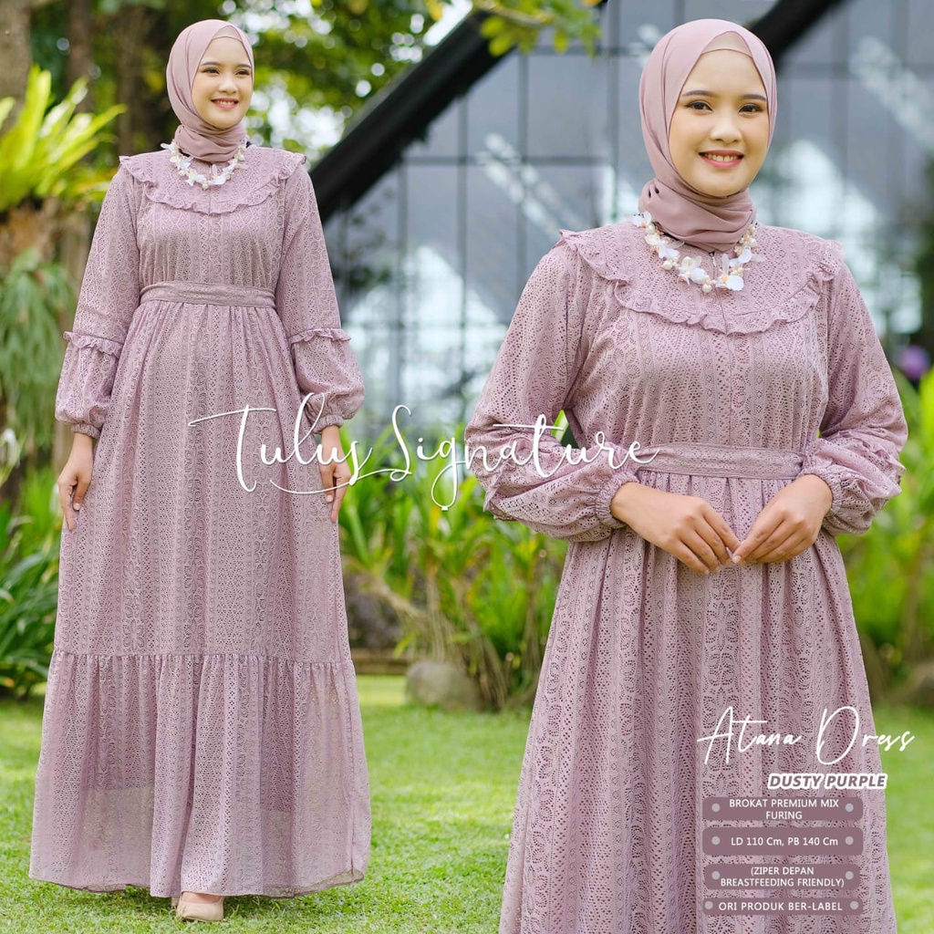 ATANA DRES gamis muslim bruklat original produk tulus signature