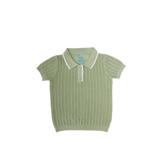 Bamboo and Bub - Mason Top  Knit SHIRT Bamboo Rajut Bambu ATASAN Anak Bayi Polo Lucu Kaos Baby Kids Earth Polo