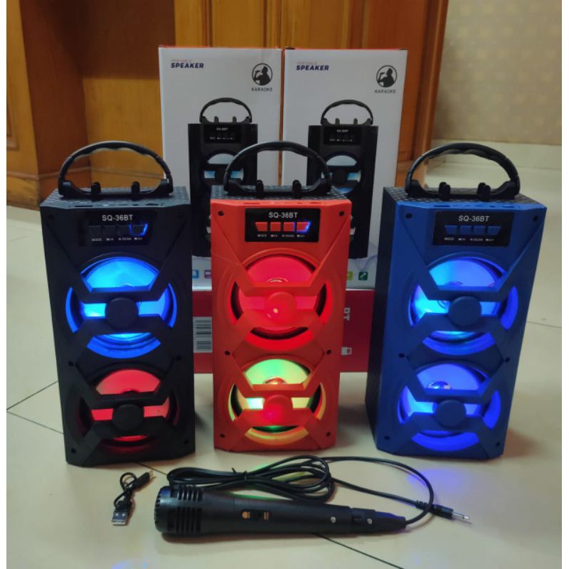 speaker bluetooth SQ 36BT set mic speaker portable katoke