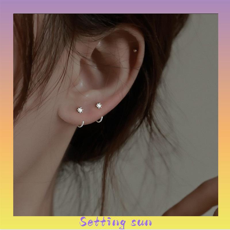 Anting Zirkon Temperamen Fashion Wanita Tidur Gratis Melepas Anting-Anting Trendi Yang Indah TN TN