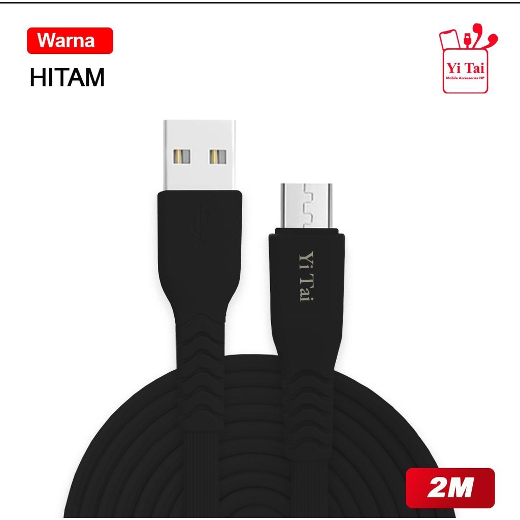 KABEL DATA MICRO USB 2 METER YI TAI FAST CHARGING QUALCOM 3A YT-200 - BC
