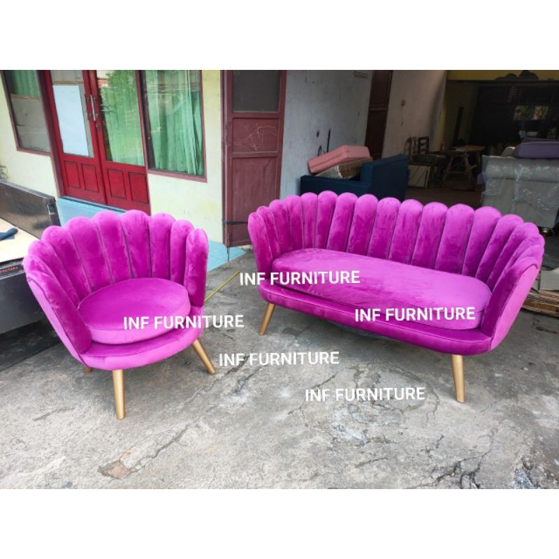 sofa kerang sofa unik kerang formasi 21 bahan premium bludru