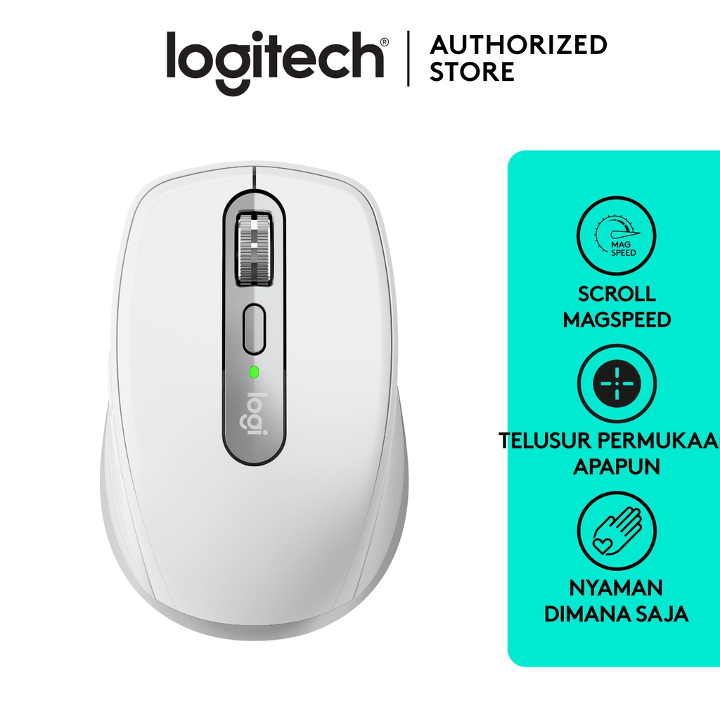 Logitech MX Anywhere 3 Mouse Wireless Performance Compact - Pale Gray