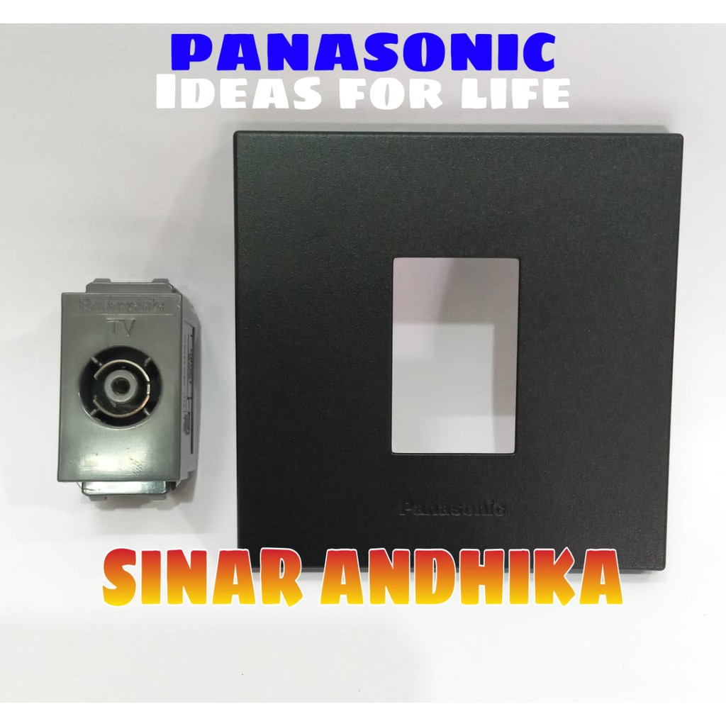 MODUL / JACK TV + FRAME HITAM STYLE E PANASONIC WESJ 78019B+WEJ 2501H