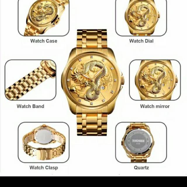 Jam Tangan Pria Dragon Naga Skmei 9193 Original Analog
