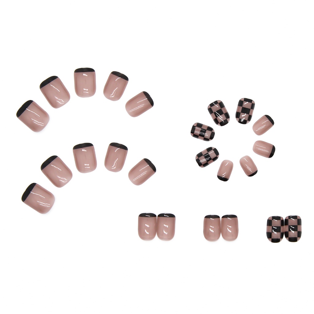 R266 24pcs Kuku Palsu Artificial Matte French Nail