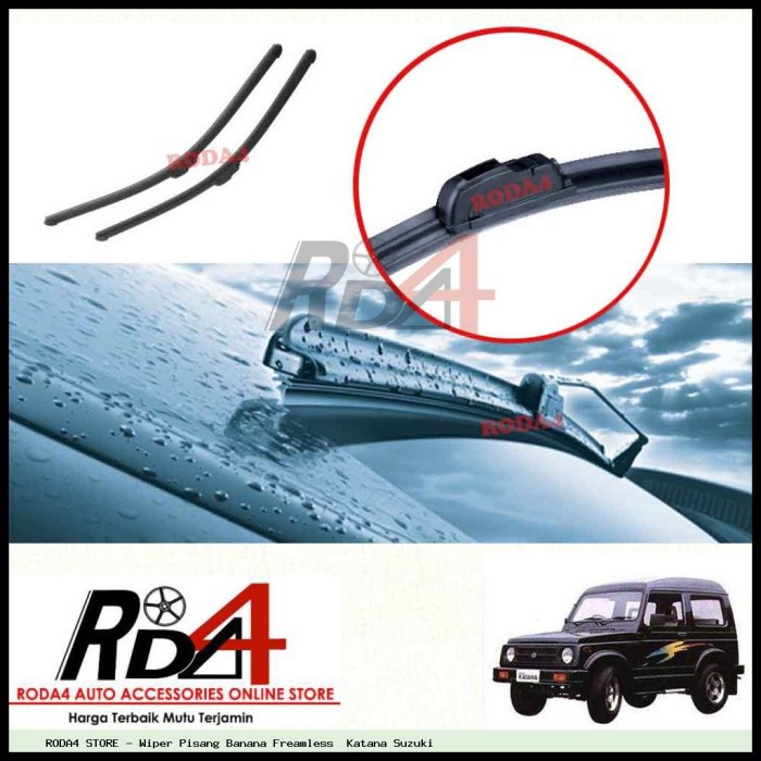 Wiper Mobil Katana Suzuki 14 14 Frameless Banana 1 Set 2 Pcs