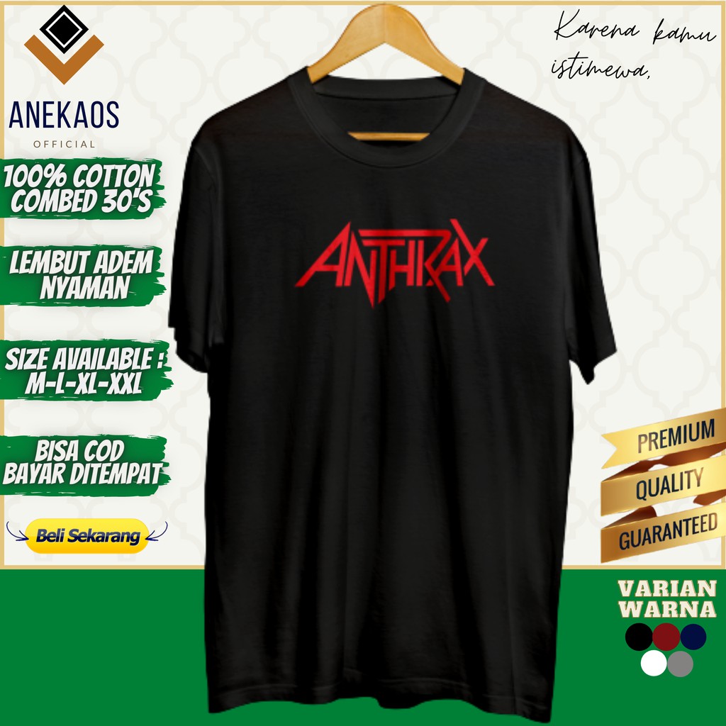 Kaos Band Anthrax Kaos Metal Baju Musik Kaos Distro Pria Baju 
