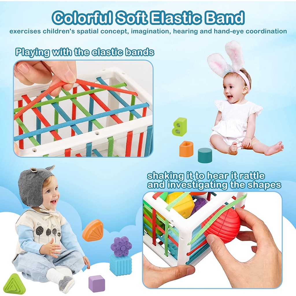 2022 Mainan Edukasi Montessori Mencocokkan Bentuk Warnawarni Untuk Hadiah Ulang Tahun Bayi