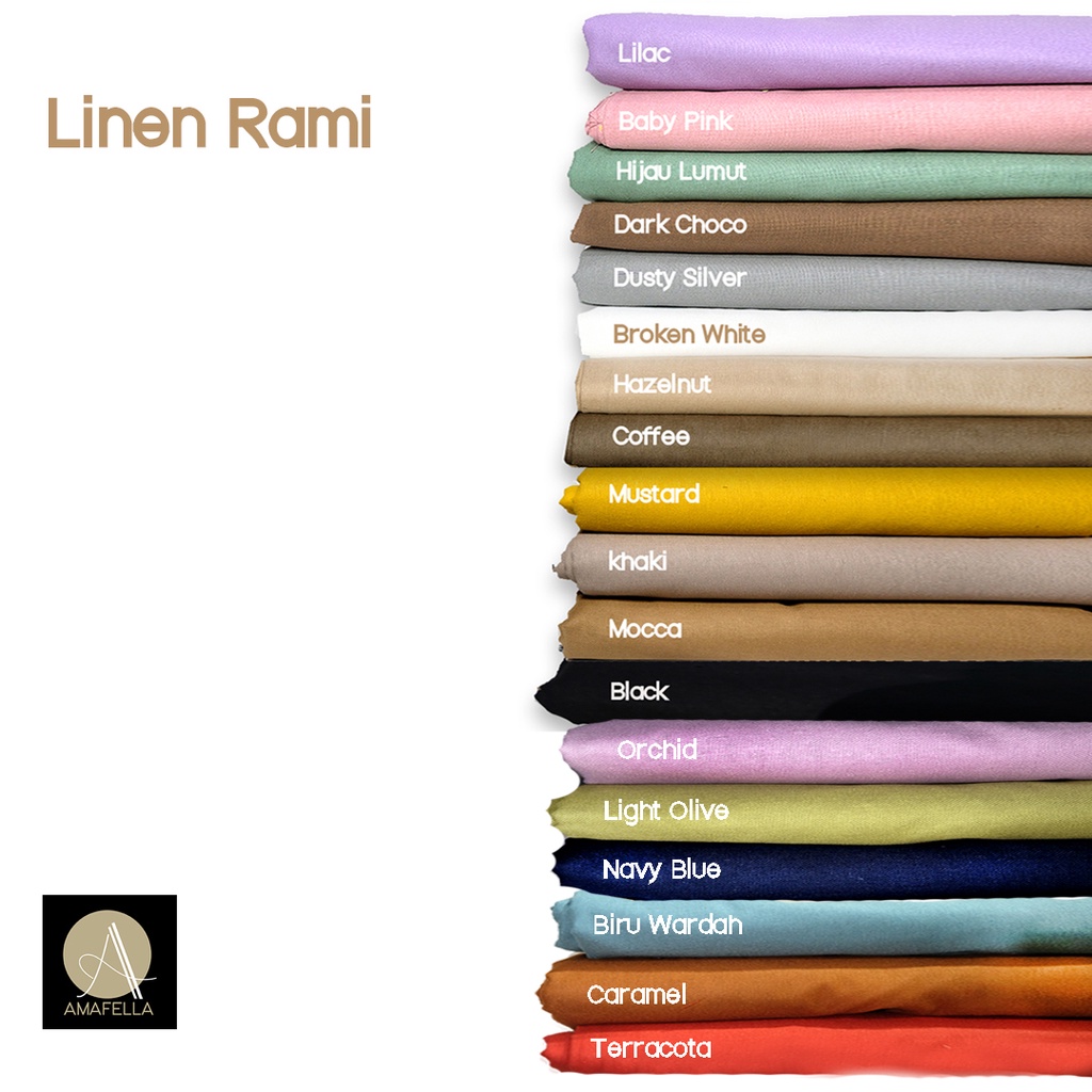 1/2 meter Kain Katun Linen Rami Bahan Kulot Kemeja