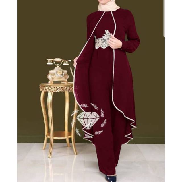 SALE KR Jumpsuit Maulida JUMPSUIT HIJAB MURAH JUMPSUIT SET MUSLIM JUMPSUIT BRUKAT PREMIUM Jumpsuit muslimah terbaru