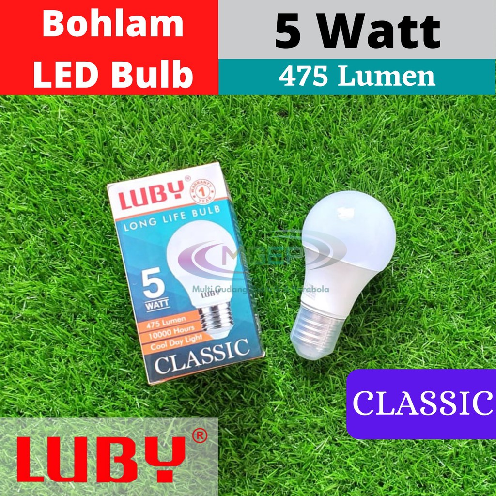 Lampu Bohlam Luby Classic LED 5 Watt LED Bulb