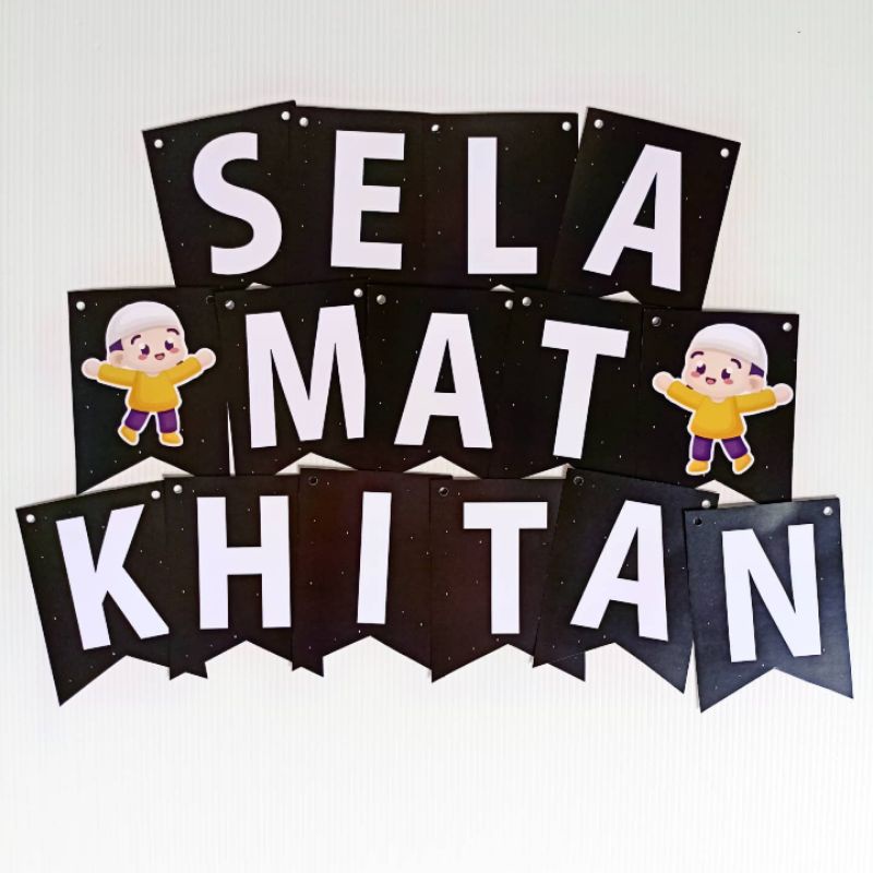 READY BANNER TULISAN SELAMAT KHITAN BUNTING FLAG KHITANAN