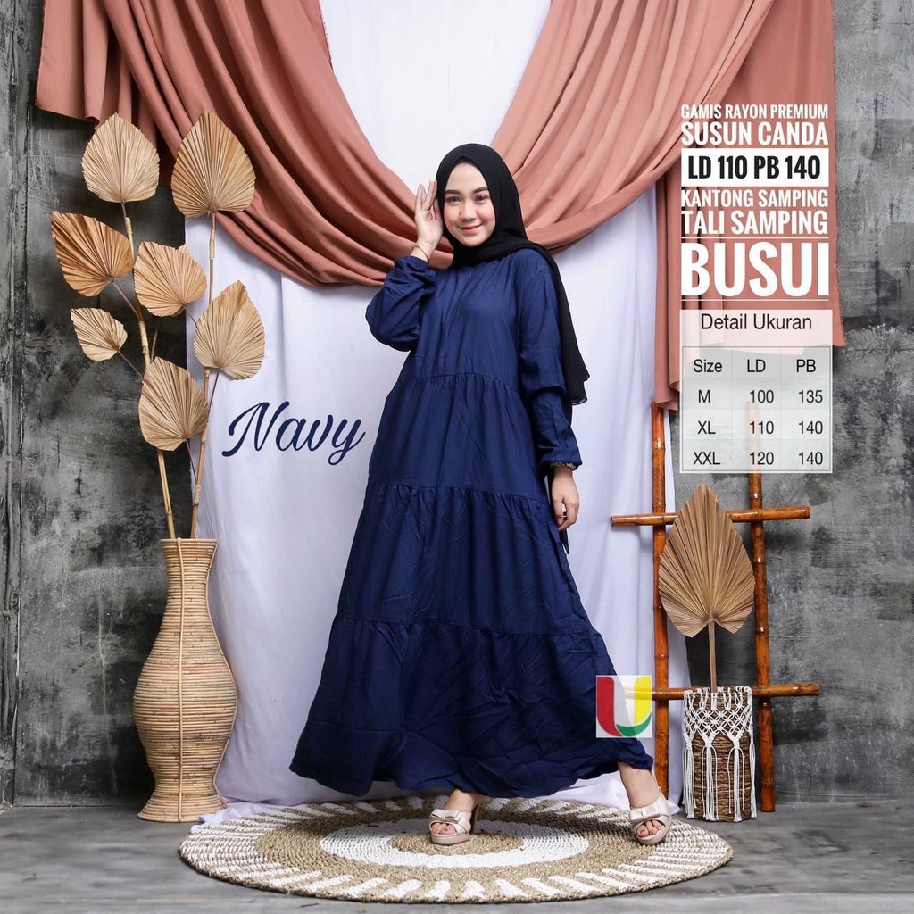 Gamis Rayon Polos Model Gamis Canda Susun 3 Rempel Lengan Panjang Busui Resleting Fit To M-XXL / Gamis Rayon Terbaru